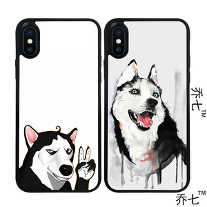 新呆萌二哈哈士奇手机壳适用xsmax苹果12pro防摔11软8plus旺财6小