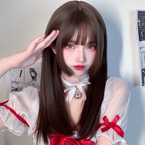 lolita假发女中长发自然全头套2021年时尚新款公主切姬发式假发套