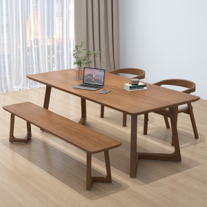 北欧客厅家用大书桌办公桌简约双人学习桌实木长桌子工作台大板桌