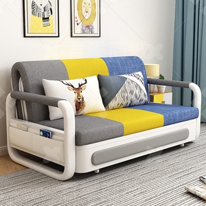 5米客厅小户型伸缩推拉双人可储物可折叠沙发床两用2米1.