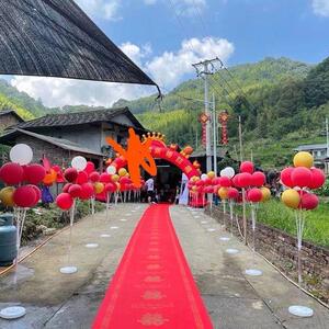 结婚农村路边装饰气球气球立柱托杆支架桌飘空路引落地上飘开业f