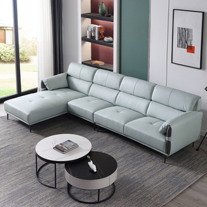 富牌真皮沙发头层牛皮 现代简约客厅家具贵妃转角l形直排组合fc10
