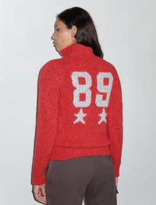【现货】Paloma wool小众设计气质上衣圣诞红色89号高领梭织毛衣