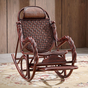 广益藤椅摇椅老人躺椅阳台书房客厅逍遥椅休闲懒人椅真藤制午休睡