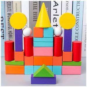 几何形状一年级小学立体图形教具圆柱体长方体正方体积木不同形状