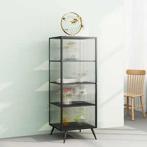 北欧立柜长虹玻璃餐边柜家用客厅餐厅储物柜子简约现代高柜展示柜