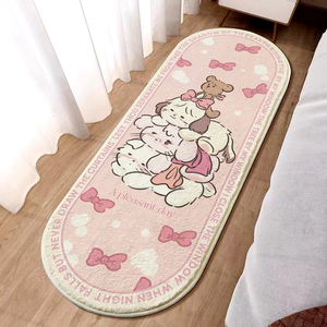 卡通卧室床边地毯防摔地毯仿羊绒毛绒加厚儿童房间冬季床前地垫子