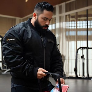 gasp肌肉健身长袖男棒球服外套力量举训练宽松运动卫衣服保暖夹克