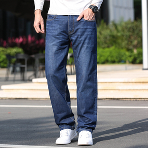 正品骆驼型纯棉高端男士牛仔裤男宽松大直筒阔腿无弹春秋款休闲长