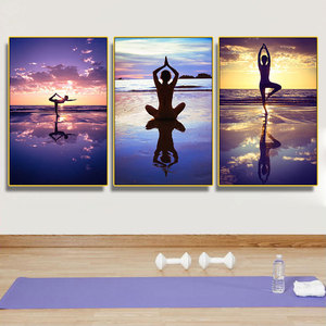 瑜伽馆装饰画禅意印度瑜伽培训班舞蹈室挂画普拉提教室墙面壁画