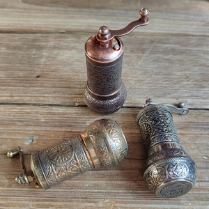 手动磨豆机土耳其进口紫铜家用复古手摇小型粉碎机汤圆馅料咖啡豆