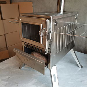 户外露营帐篷取暖炉不锈钢野外家用便携柴火炉野营烤箱柴火灶野炊