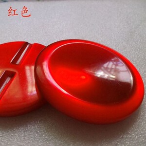 红色纽扣怀旧扣子特卖30/38/50mm有机玻璃扣 70年代呢子大衣风衣