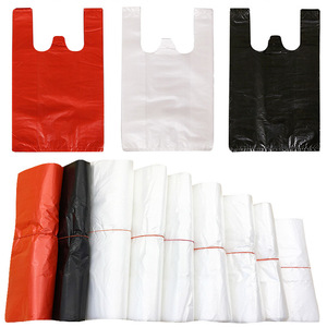 白色手提塑料袋环保袋背心袋透明食品袋外卖打包袋黑色红色方便袋