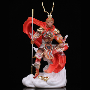 汉白玉斗战胜佛供奉齐天大圣摆件孙悟空客厅电视柜装饰玄乔迁送礼