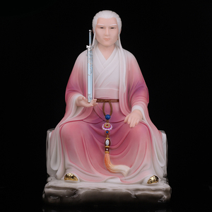 慧存汉白玉东华帝君神像白衣仙人东王公东华紫府道教家用供奉佛像
