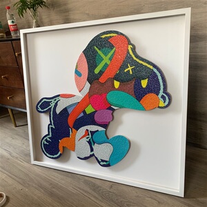 史努比拼图框实木异形拼图框立体悬浮相框1000片kaws ngv墨尔本框