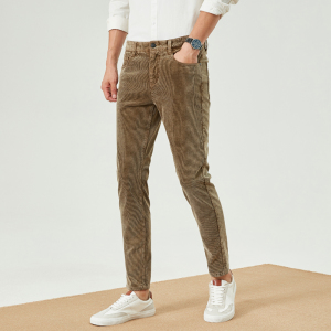 灯芯绒裤子男秋冬季水洗休闲裤男士长裤修身弹力小脚条绒男裤潮流