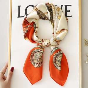 适用于爱马仕小方巾丝巾女2022夏季护颈围脖子薄围巾纱巾70x70