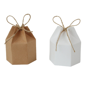 20/50pcs Kraft Paper Package Cardboard Candy Box Lantern Hex
