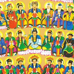 七十二全神图画像 天地众神图神像c挂画 民间佛道信仰装饰画卷轴