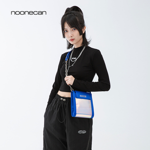 noonecan TPU镭射斜挎小方包高级感链条单肩女包休闲时尚甜酷包包