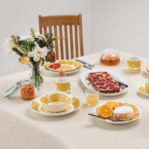 arabia马克杯咖啡杯黄色星期天北欧进口陶瓷西餐餐具杯子汤碗盘子