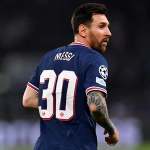 正版21-22巴黎圣日耳曼主场球衣30号梅西球员版足球服 cv7851-411