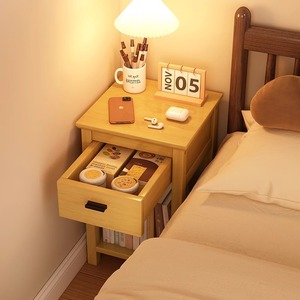 床头柜2024新款原木风斗柜家用小型卧室置物架轻奢高级感储物柜子