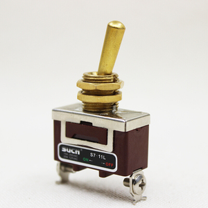 f复古开关老式拨杆黄铜手柄单双控2 开关12v220v金w色子钮档4脚