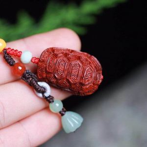 印度小叶紫檀富甲天下文玩手把件龟壳文玩汽车包包挂件富甲一方