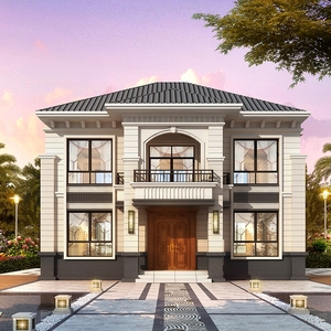 二层简单小洋楼别墅设计图纸农村自建房全样图效果图经济型