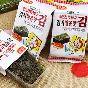 韩福10.2泡菜风味海苔13.5g*2袋开袋即食海味儿童零食韩国进口