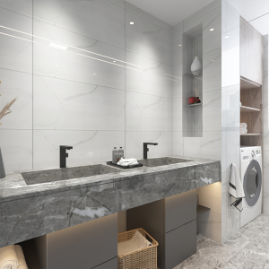 卫生间瓷砖墙砖400x800浴室室内瓷片厕所磁砖40x80防水哑光现代款