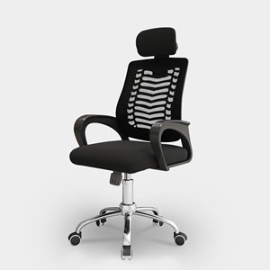 办公椅带头枕经理椅子电脑椅老板椅网布升降职员椅固定扶手员工椅