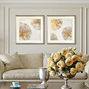 家装壁画美式现代抽象金色装饰画客厅沙发背景墙挂画餐厅玄关卧室