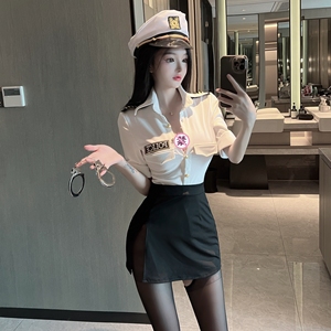 女警cos性感弹力紧身空姐装角色扮演纯欲主播变装cosplay制服套装