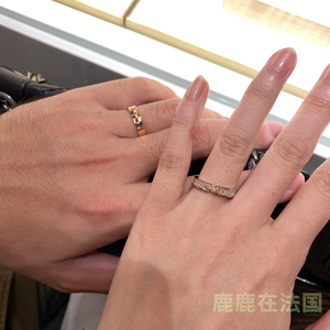 鹿鹿代购chaumet尚美巴黎誓缘戒指18k玫瑰金镶钻男女情侣对戒婚戒