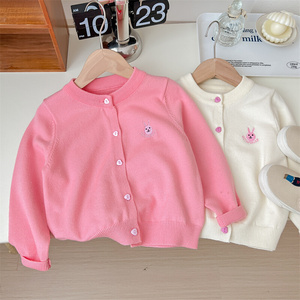 巴拉巴拉可爱童装女童毛衣24新款儿童洋气针织衫宝宝春装开衫外套