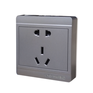 灰色插座明装开关薄型五孔面板家用墙壁外置插板多孔明线盒灰色明