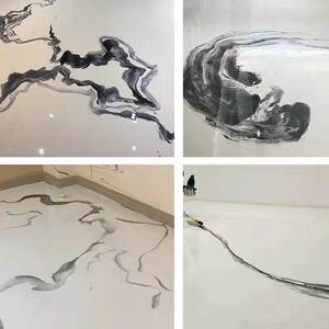 水墨艺术自流平环氧树脂地坪漆彩色水泥地面室内家用地板油漆