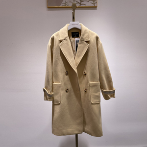 麦寻女装2021冬季新品nwtc4002毛呢中长款大衣气质时尚高级感外套