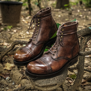 现货 clinch boots 手擦棕色伞兵款 工装靴wesco whites viberg