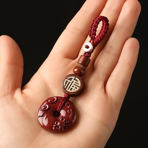 朱砂平安扣挂件钥匙扣本命年护身符男士汽车平安小挂饰女