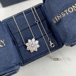 海瑞温斯顿hw时尚轻奢满钻镶钻太阳花气质闺蜜女士锁骨链项链