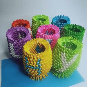 学生三角插花瓶欧式花束折纸材料包半成品工艺美术花j瓶0人付款116