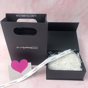 mac魅可口红礼品盒香水盒专柜同款3支装口红空盒香水袋纸袋手提袋