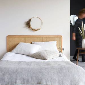 北欧实木藤编床头板榻榻米床背板藤艺酒店民宿ins床靠背装饰背板