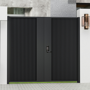 定制铁艺别墅大门庭院花园门铝艺现代简约单双开不锈钢电动户外门