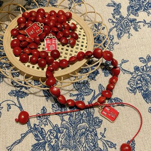 丹霞山diy相思手工红豆手链小众天然豆男女情侣礼物饰品红绳手串